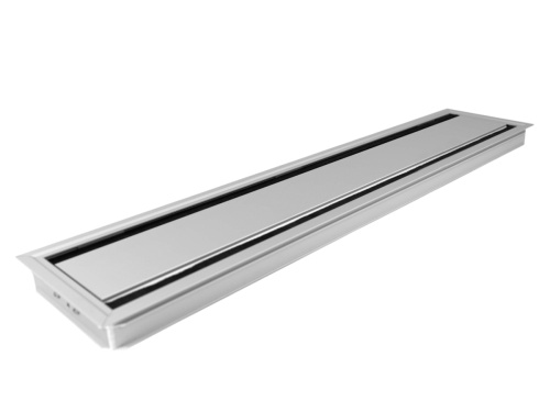 TecLines TKD010E Tisch Kabeldurchlass / Kabeldurchführung 135x600mm, Alu eloxiert Image