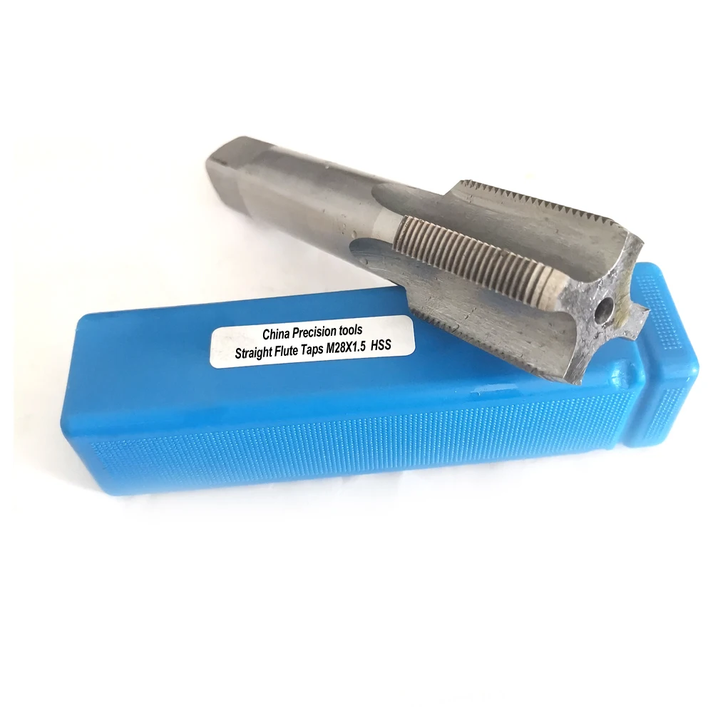 HSS Metrisches Gewindebohrer mit geradem Nut M28 M28X3 M28X2 Gewindebohrer für Linksgewinde M28X2,5 M28X1,5 M28X1,25 M28X1 M28X0,75 Image