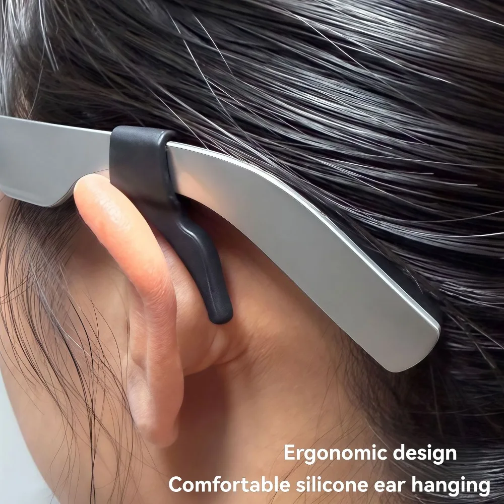 4 Stück Ohrbügelgriffe für Ray Ban Meta RayNeo Xreal, rutschfester, elastischer Silikon-Brillenhalter für intelligente Brillenhalterungen Image
