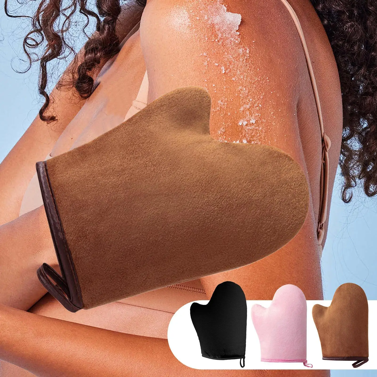 1 Stück Wiederverwendbarer Selbstbräuner-Handschuh Applikator Bräunungshandschuhe Creme-Mousse Körperreinigungshandschuh Selbstbräuner-Handschuhe Image