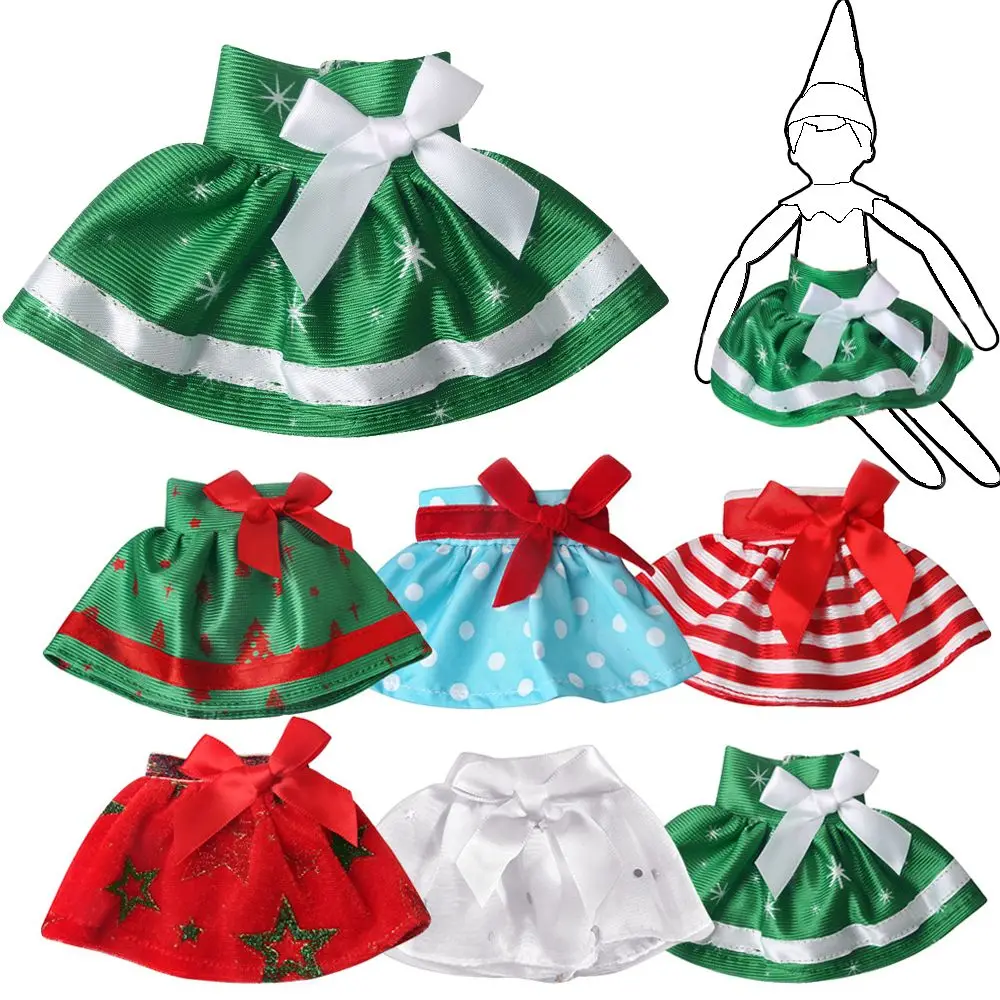 Elfen Kleidung Weihnachts puppe weiß rot grün Kleid Baby Spielzeug Zubehör Rock für Kinder Weihnachts geschenke Puppe Zubehör