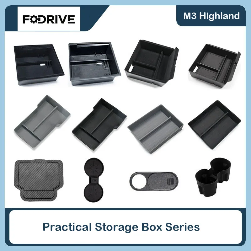 5er-Set/7er-Set Mittelkonsole Organizer Aufbewahrungsbox für Tesla Model 3 Highland 2024 Image