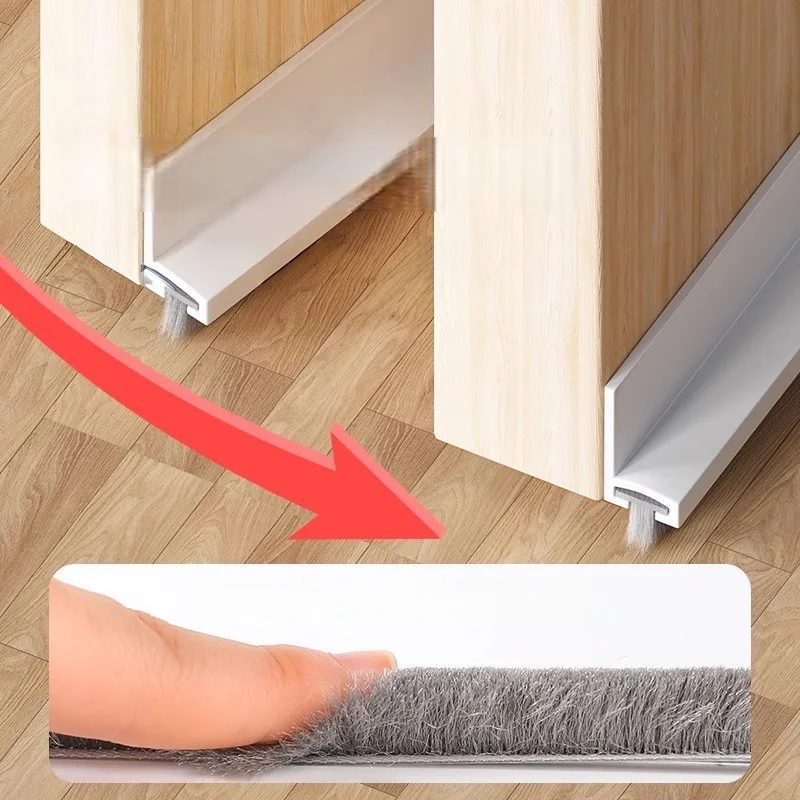 Selbstklebende Bürstentürdichtung Insektenschutz Schalldämmung Bodendichtung für Türen - Langlebige Bodendichtung für Heimwerker Image