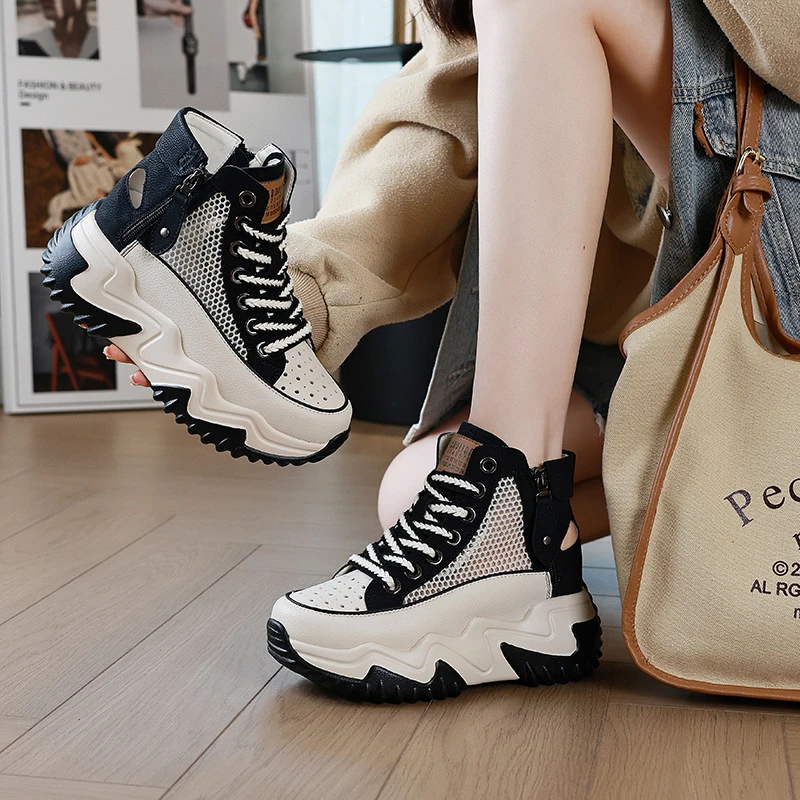 Sport-Sandalen für Damen 2026 Sommer Neue Farbblock-Mesh Atmungsaktive Vielseitige Dicksohlige Freizeitschuhe Modische Allrounder-Damenschuhe
