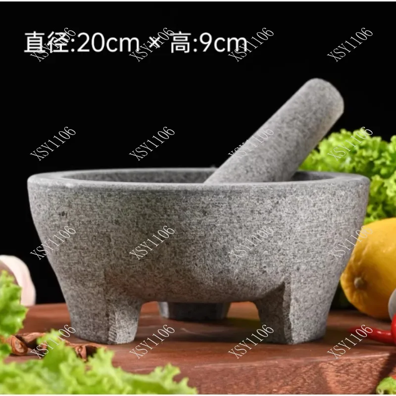 Naturstein-Granit Mörser und Stößel für Gewürze, Kräuter, Pasten und Guacamole Image