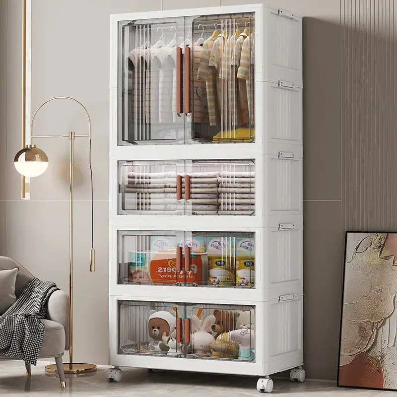 Einfacher Kinderkleiderschrank, Aufbewahrungsschrank für Zuhause, Schlafzimmer-Aufbewahrungsschrank, Kleiderschrank für Babykleidung, Hängeschrank für Mietwohnungen