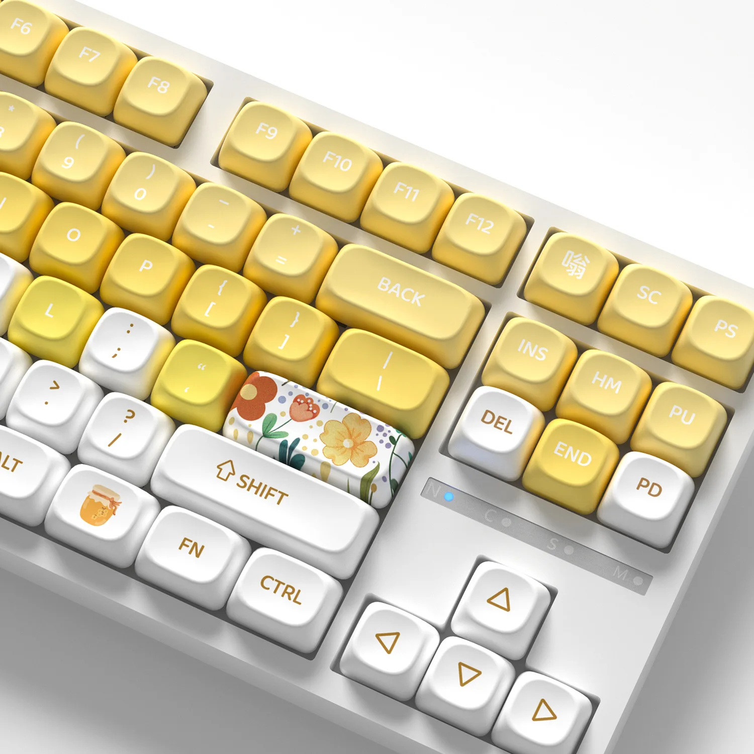 Gelbe Niedliche Honigbienen-Tastenkappen Mechanische Tastatur MOA Keycaps PBT Sublimations-Tastenkappen für 68 75 87 95 108 Tastaturen Image
