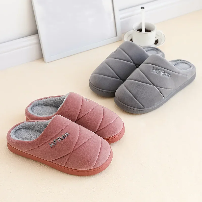 Große Größe Frauen Männer Hause Hausschuhe Neue Winter Warme Pelzigen Weiche Plüsch Slipper Nicht Slip Paare Schlafzimmer Rutschen Indoor Casual Schuhe
