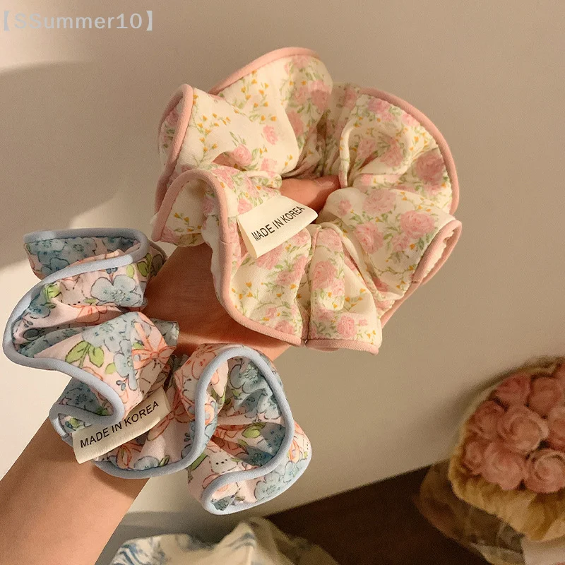 【SSummer10】Koreanische Haargummis mit Blumenmuster – einfaches Haarband für Frauen und Mädchen, Pferdeschwanzhalter, elastische Haargummis【SS】 Image