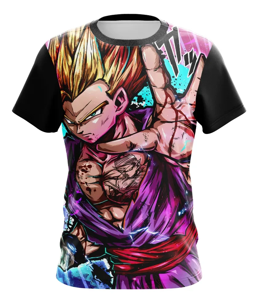 Dragon Ball Z Periphery Manga-Stil Anime-Charakter Allover-Print T-Shirt für Erwachsene und Kinder, Sommer, schnell trocknend, bequem, leicht Image