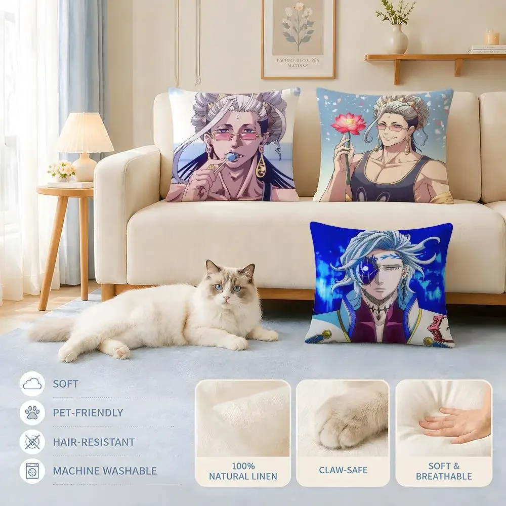Kissenbezüge für Sofa, katzen- und hundefreundlich, Anime RecordS ofS RagnarokS Kissenbezug, dekorativer Kissenbezug für Stühle, 45 x 45, 40 x 40 cm Image