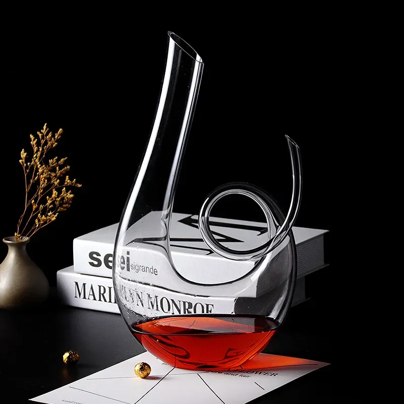 Carafe à vin en spirale de cygne de haute qualité en cristal de 1500ML, séparateur de vin créatif, bouteille de vin de Champagne pour Bar familial