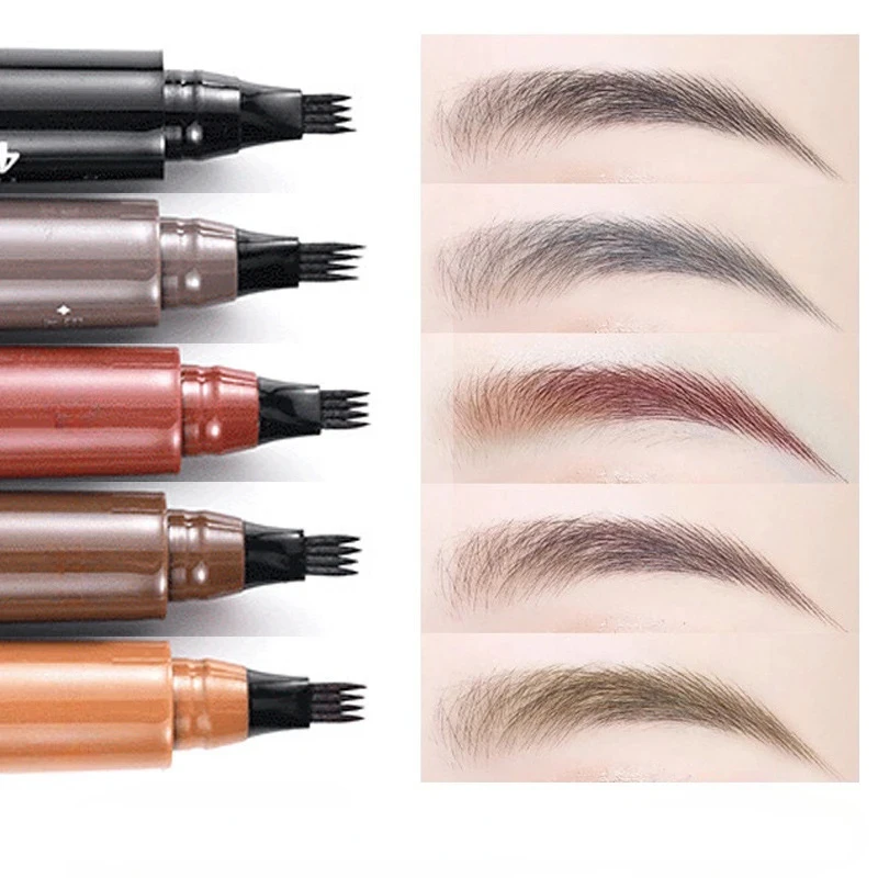 5 Farben Microblading Augenbrauenstift Wasserdichter flüssiger Augenbrauenstift Langlebiger Augenbrauen-Tattoo-Stift 4 Eints Augenbrauenstift Kosmetik Image