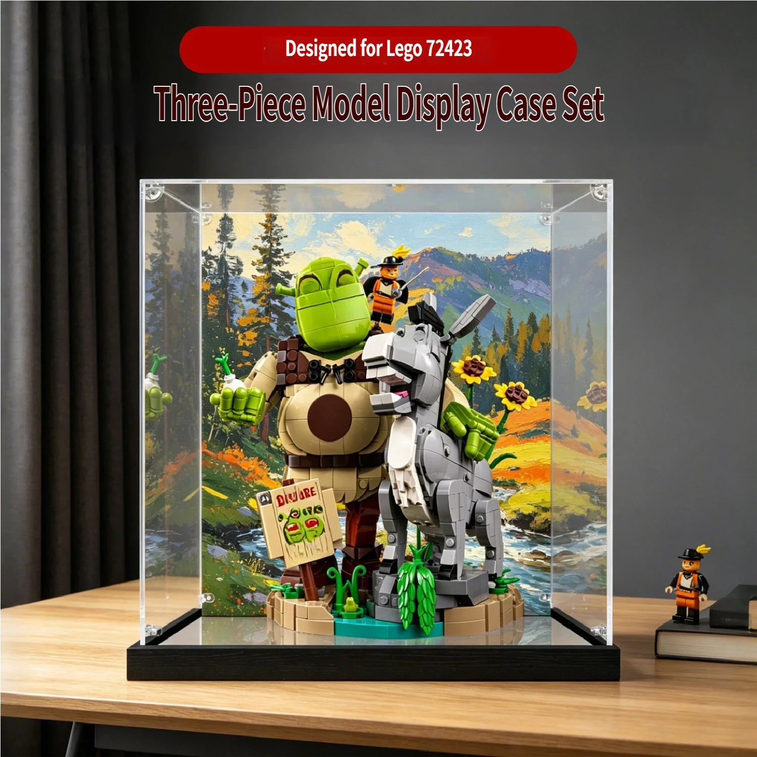 Acryl-Vitrine für Lego 72423 Modell, Staubdichte Ausstellungsbox, Vitrine Kompatibel mit Lego 72423 (Modell Nicht Enthalten)