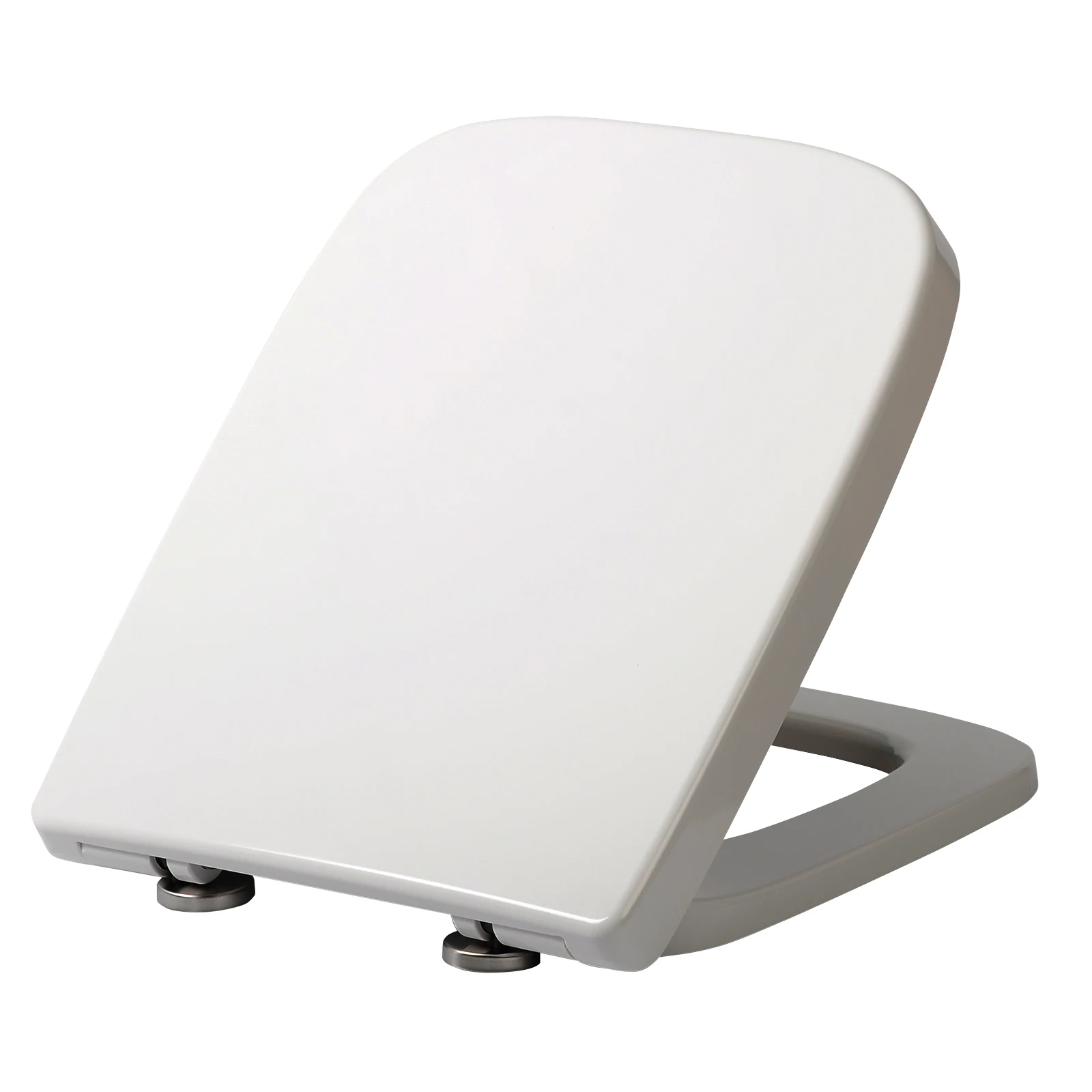 WOLTU Weißer antibakterieller Toilettensitz mit Soft-Close-Mechanismus, schnelle Befestigung/Schnellbefestigung, Duroplast-Beschichtung, waschbare Toilettendeckel Image
