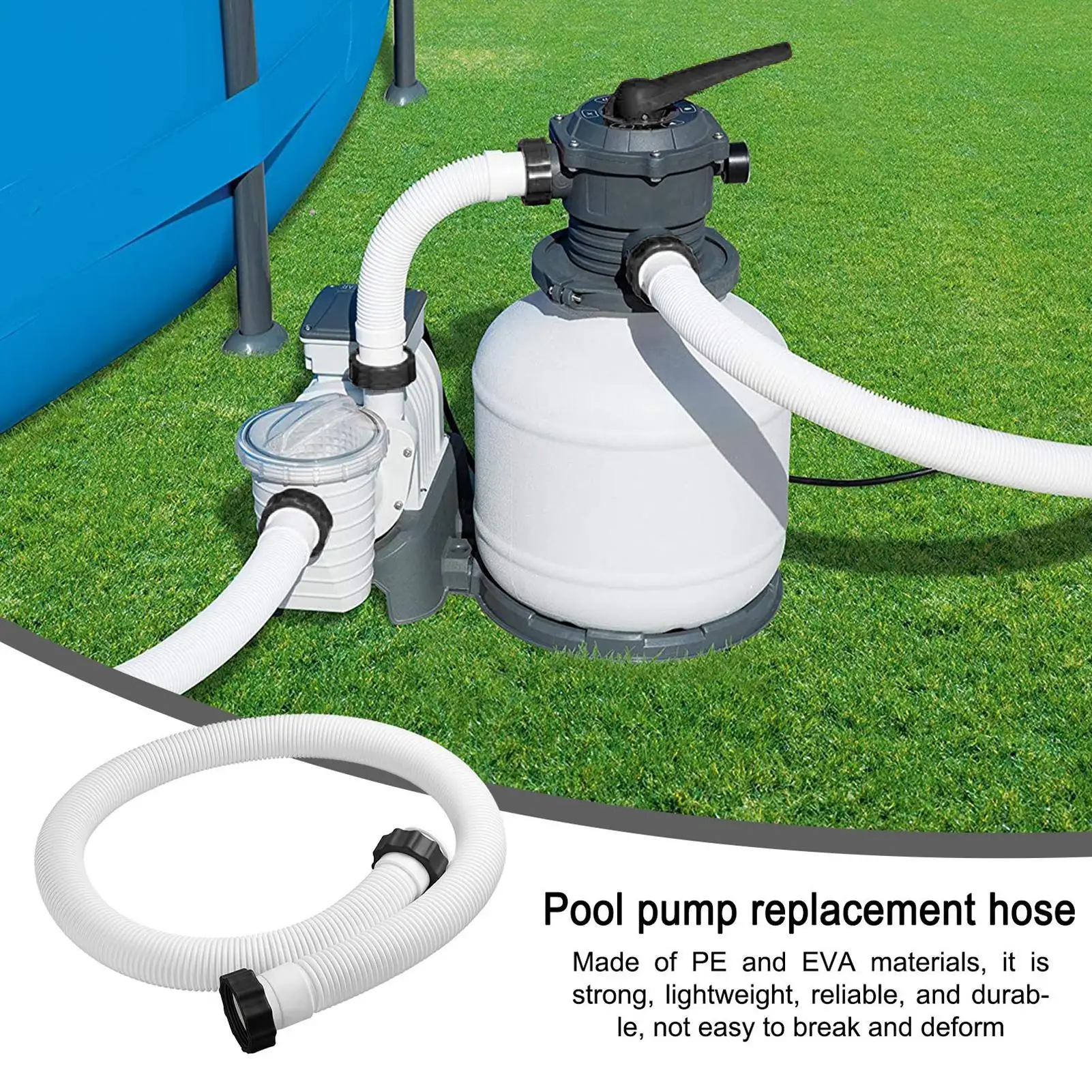 Tuyau de pompe de piscine, tuyau de filtre de piscine, pièces de tuyau flexible à connexion rapide, tuyau de pompes de filtration de sable pour piscine, pièces de rechange pour pompes de piscine