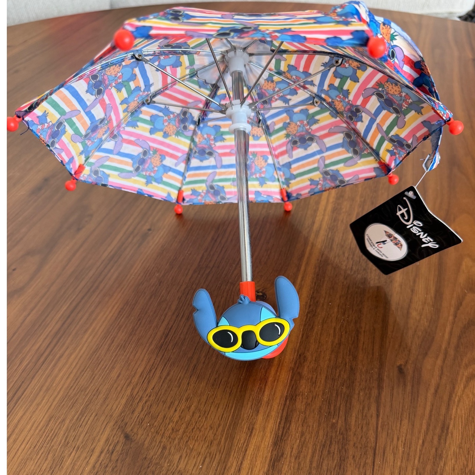 Disney Cell Phones & Accessories | Disney Lilo Stitch Rainbow Phone Umbrella Sun Shade Suction Cup Accessory New | Color: Blue/Yellow | Size: Os