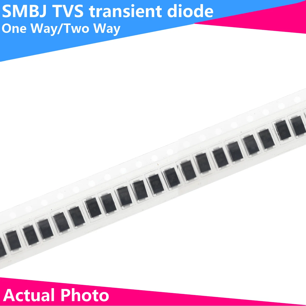 100pcs smd tvs diode smbj5.0/6.0/6.5/6.8/7.0/10/12/15/20/24/36/40 a ca smb (DO-214AC) Image