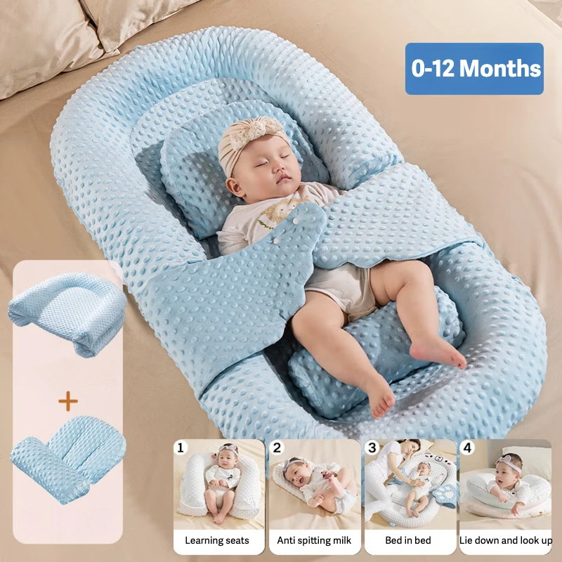 Anti-Spuck-Up-Baby-Neigungskissen – Kinderbettpolster für Neugeborene bis 12 Monate zum Füttern und Schlafen, tragbare Anti-Reflux-Unterstützung, waschbar Image