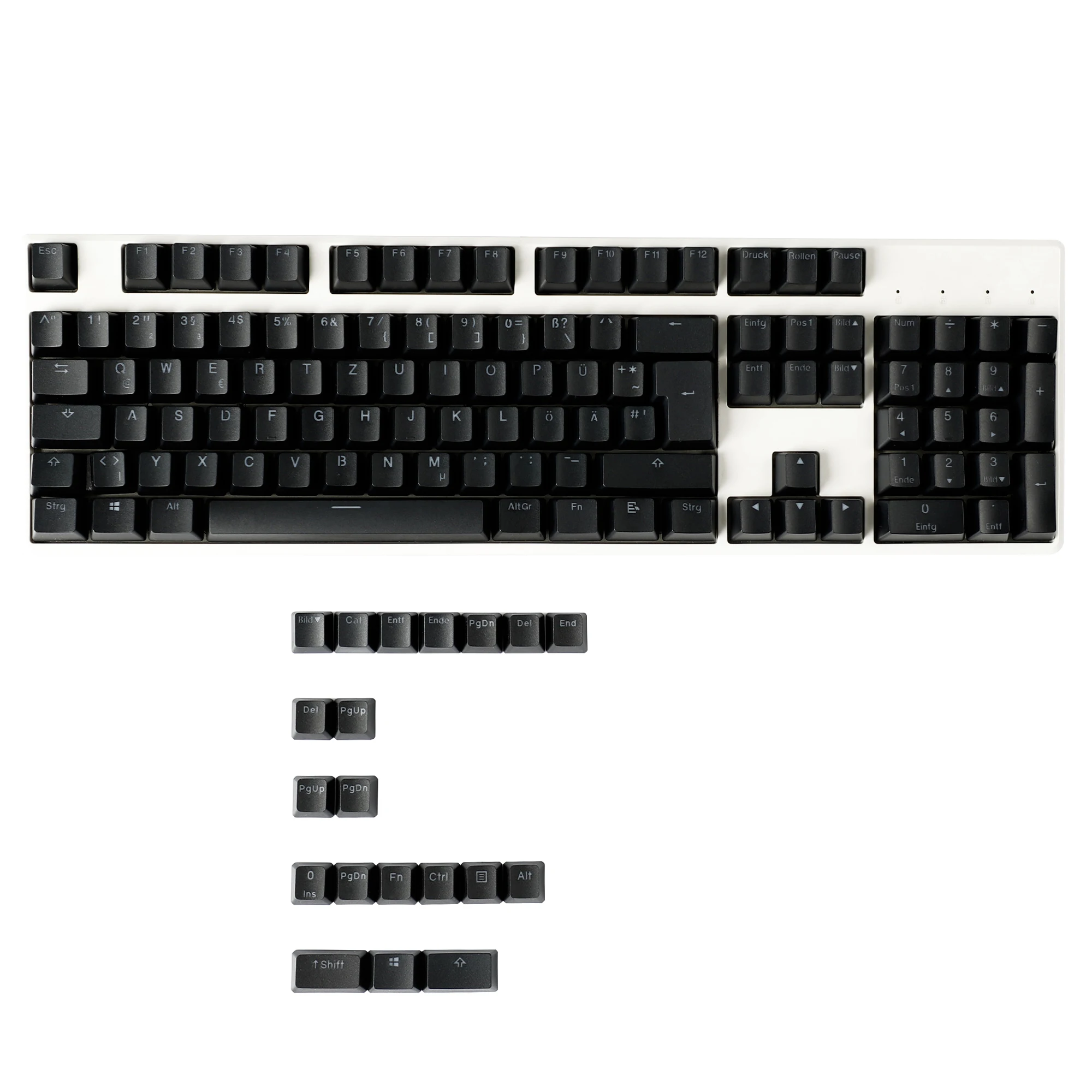 123 Deutsche QWERZ ISO Double Shot PBT Shine Through OEM-Profil-Tastenkappen für MX-Switches 68 84 96 61 87 104. Mechanische Tastatur Image