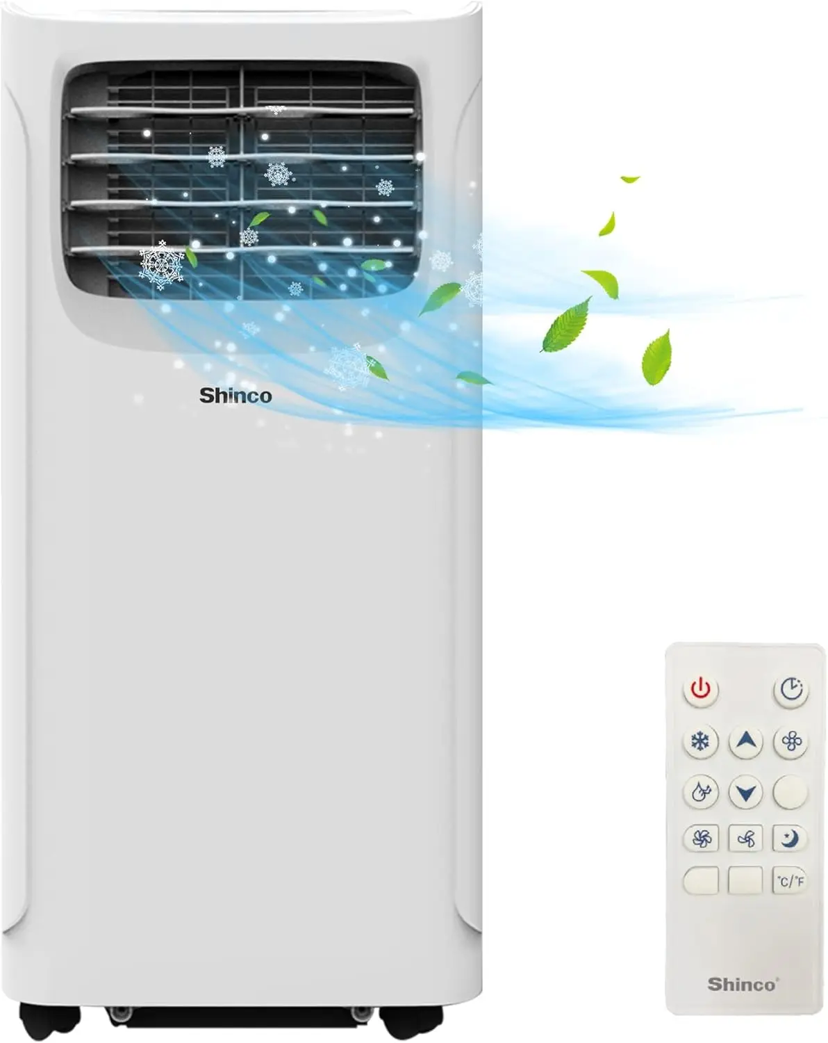 SHINCO Mobile Klimaanlage mit Abluftschlauch, 9000 BTU, 2,6 kW, Kühlung, Lüftung und Entfeuchtung, mobile Klimaanlage