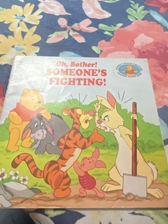 Disney Other | Disney's Winnie The Pooh: Oh, Bother! Someone's Fighting! Helping Hands Book | Color: Blue | Size: Osbb