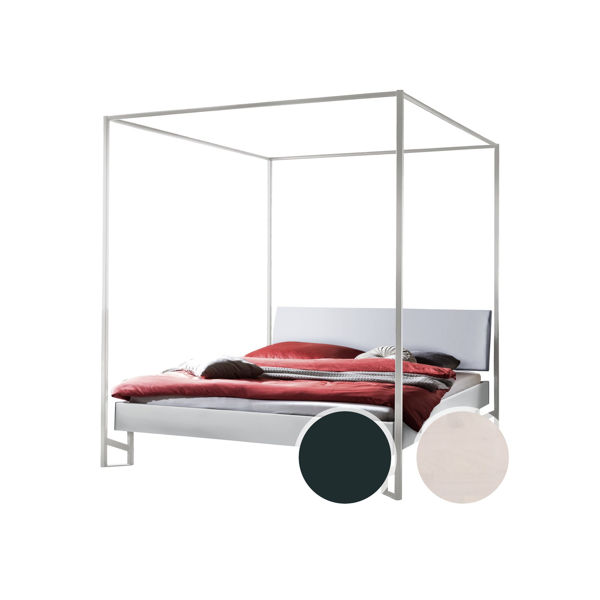 Hasena »Cileno« Himmelbett 160x200 cm / Anthracit / Kul smoke / Anthracit Image