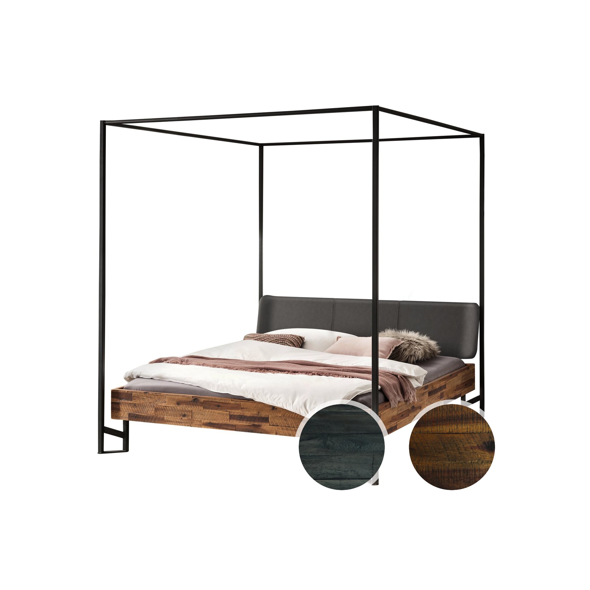 Hasena »Bovena« Himmelbett 160x200 cm / Akazie Vintage grey, lackiert Image