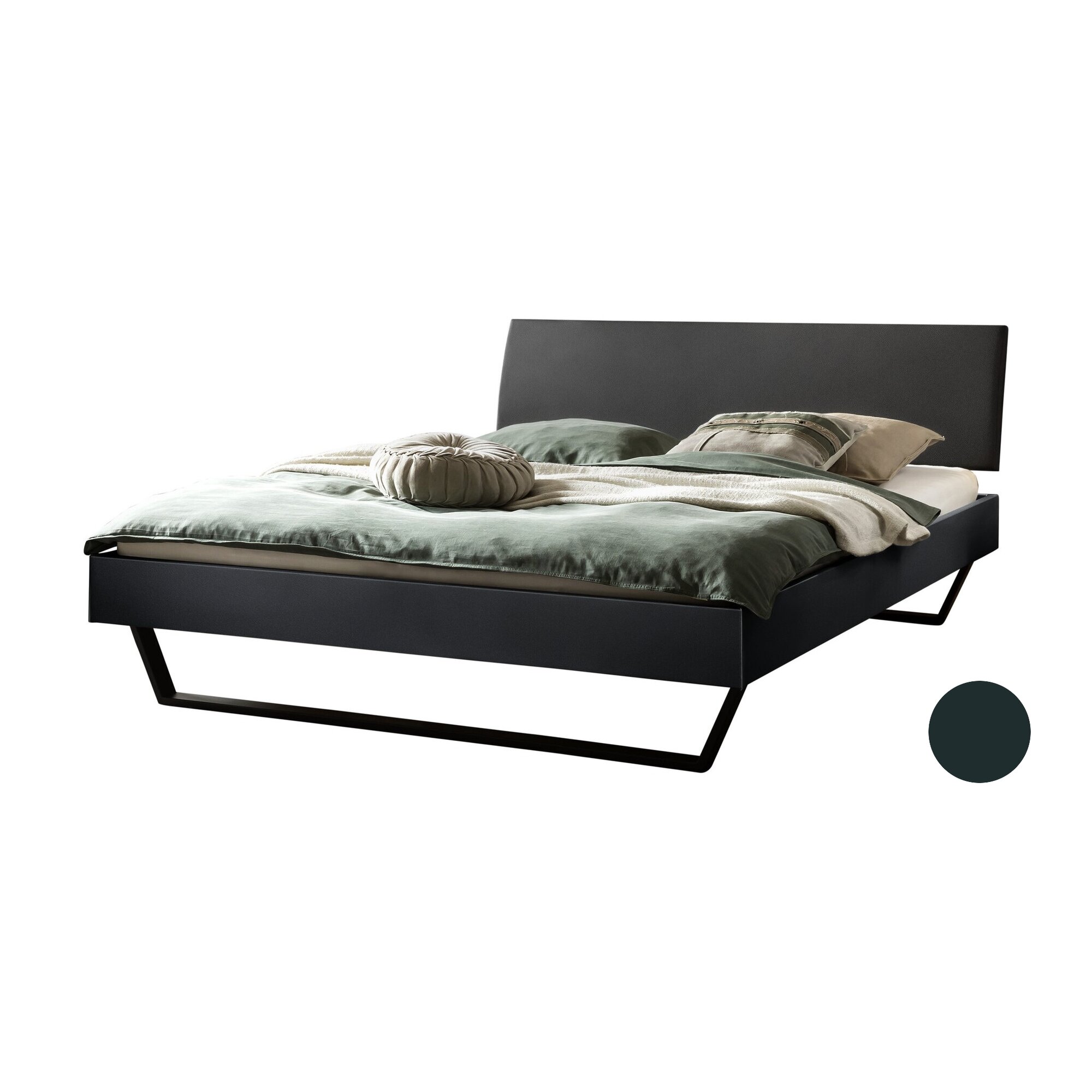 Hasena »Clyo« Designerbett 160x200 cm / Anthracit / 20 cm
