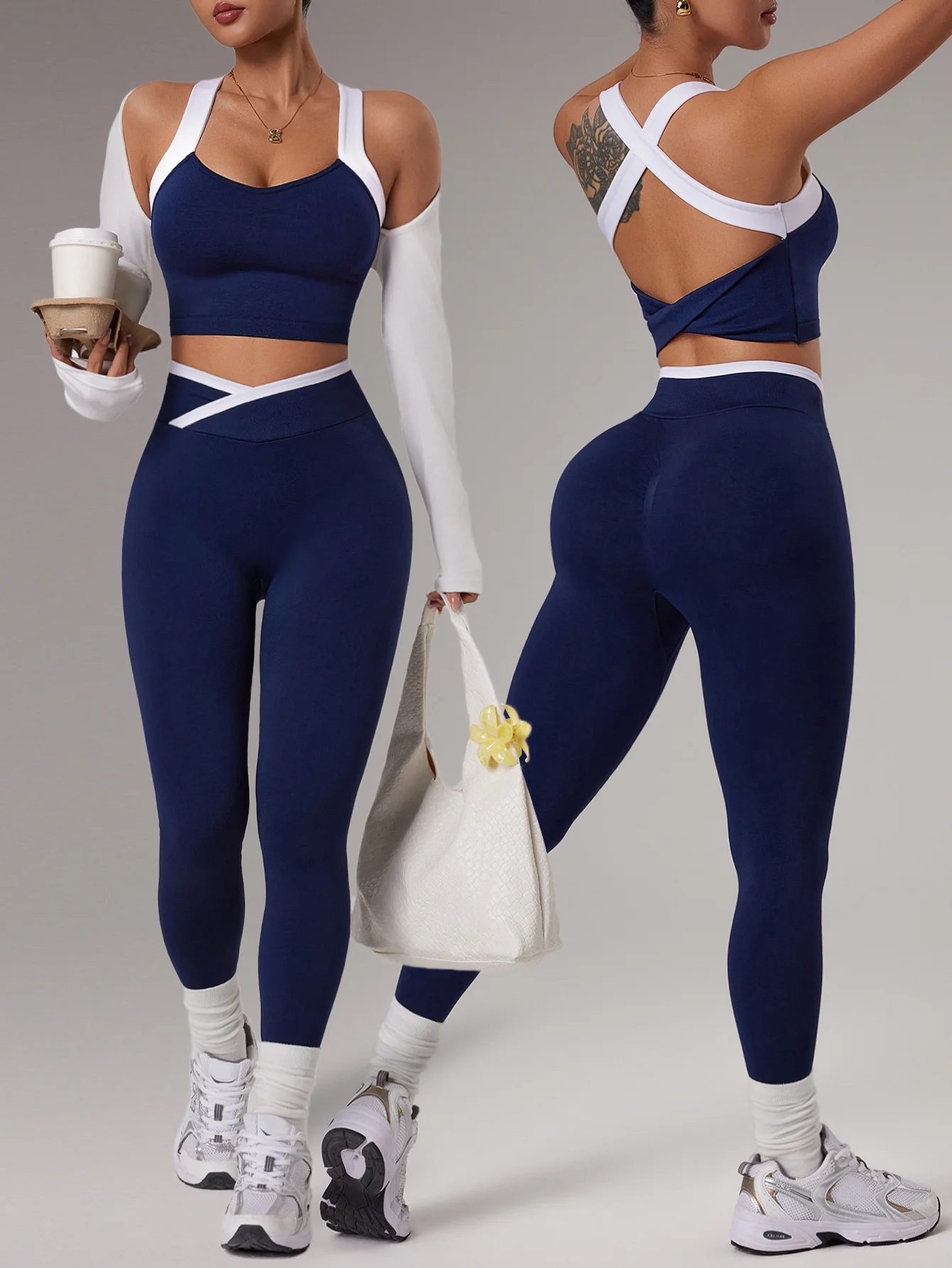Ensemble de yoga sans couture pour femmes, 2 pièces, tenue de jogging, leggings de sport, soutien-gorge, vêtements de sport pour femme, tenue de gym, ensemble d'entraînement, vêtements de yoga, vêtements de sport