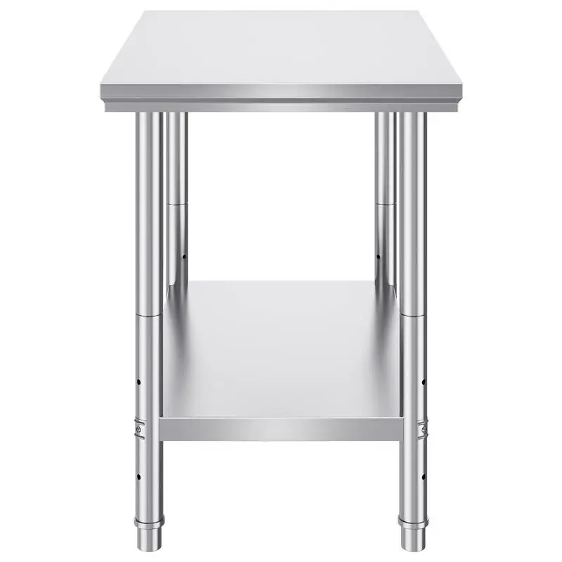 Edelstahl-Arbeitstisch 60x90x80 cm Zweistufiger Küchen-Arbeitstisch aus Edelstahl für die Vorbereitung