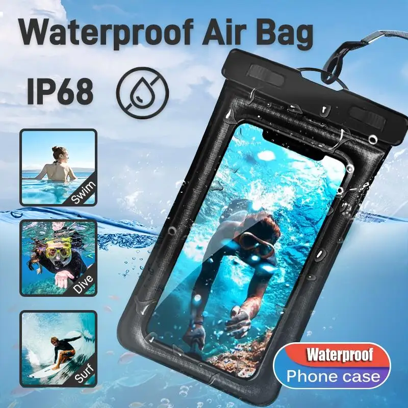Neue schwimmfähige, wasserdichte Airbag-Handyhülle für iPhone, Samsung, Xiaomi, Redmi, Huawei, Google, OPPO, Vivo. Image