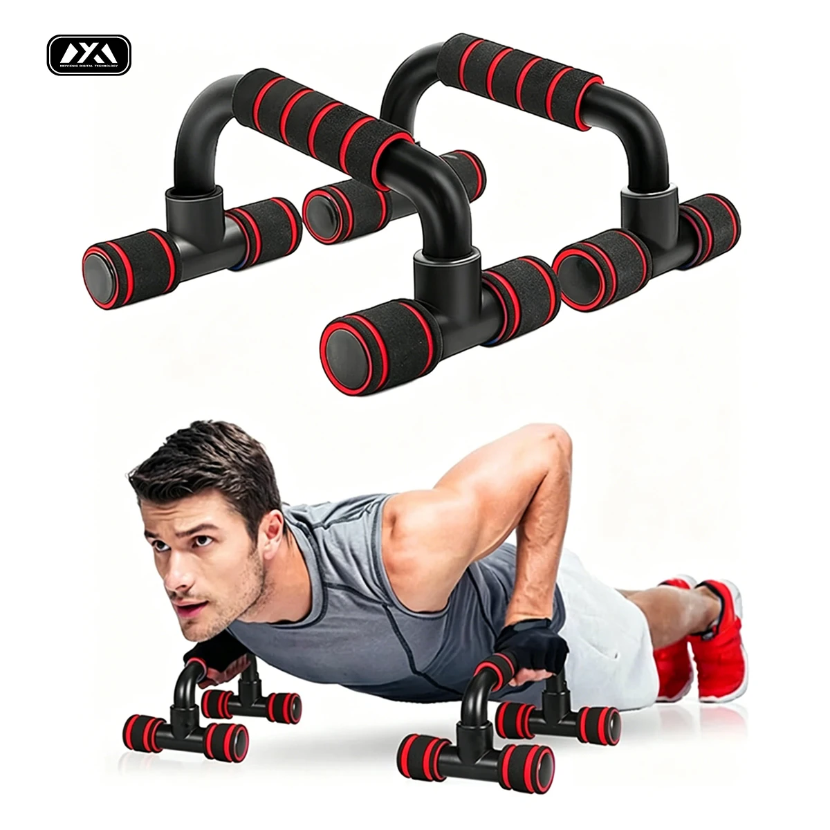 1 Paar U-förmige Push-up-Ständer, rutschfeste Push-up-Stangen, tragbare Push-up-Halter für das Heimtraining, Fitness-Workout-Ausrüstung Image