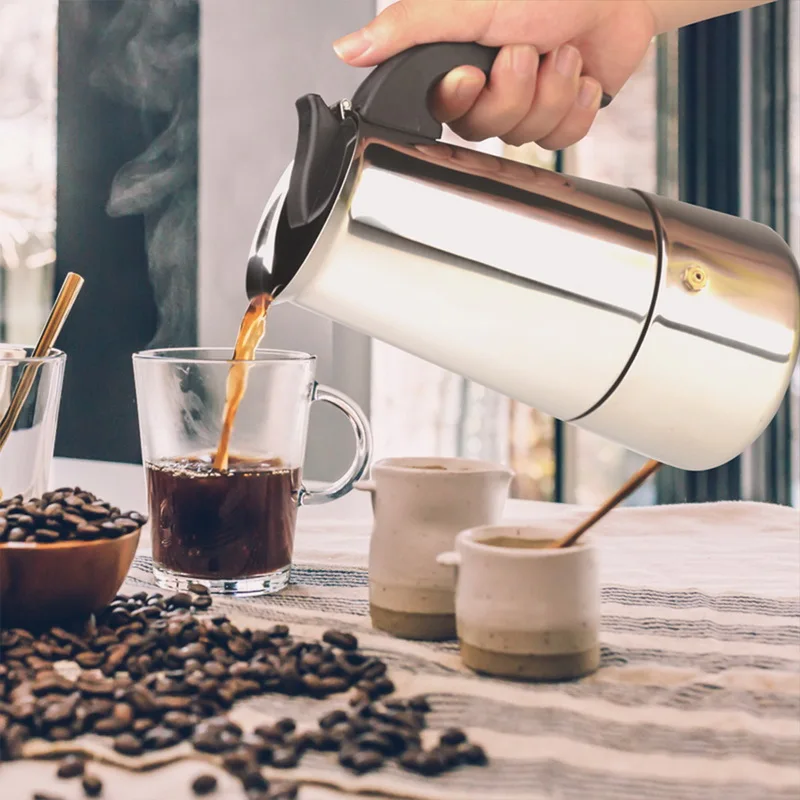 Cafetière en aluminium, cafetière moka expresso, cafetière moka, 2 tasses/4 tasses/6 tasses/9 tasses/12 tasses, cafetière à poser sur le poêle