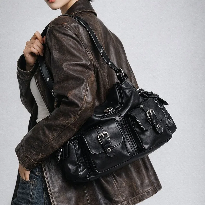 Modische Umhängetasche für Damen, Spice Girls, im Moto-Stil, Street Hip Hop, Achseltaschen für Damen, Designer-Taschen mit mehreren Taschen, große Tragetaschen