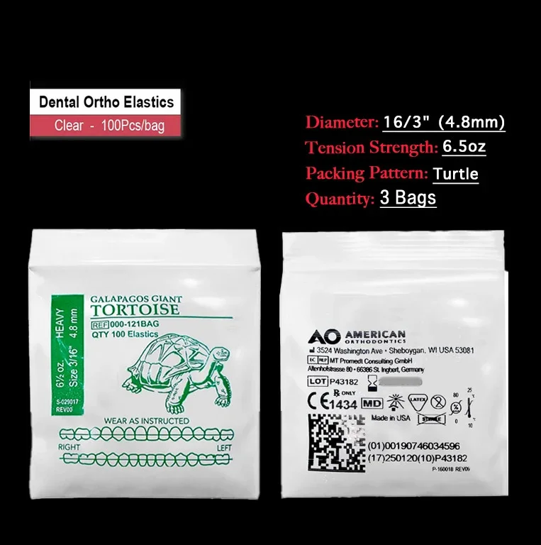 300 Stück Zahnmedizin AO Gray Wolf Kieferorthopädische Elastische Ringe Gummibänder Zahnspangen Traktionshilfen Dentalbedarf Kieferorthopädie-Zubehör Image