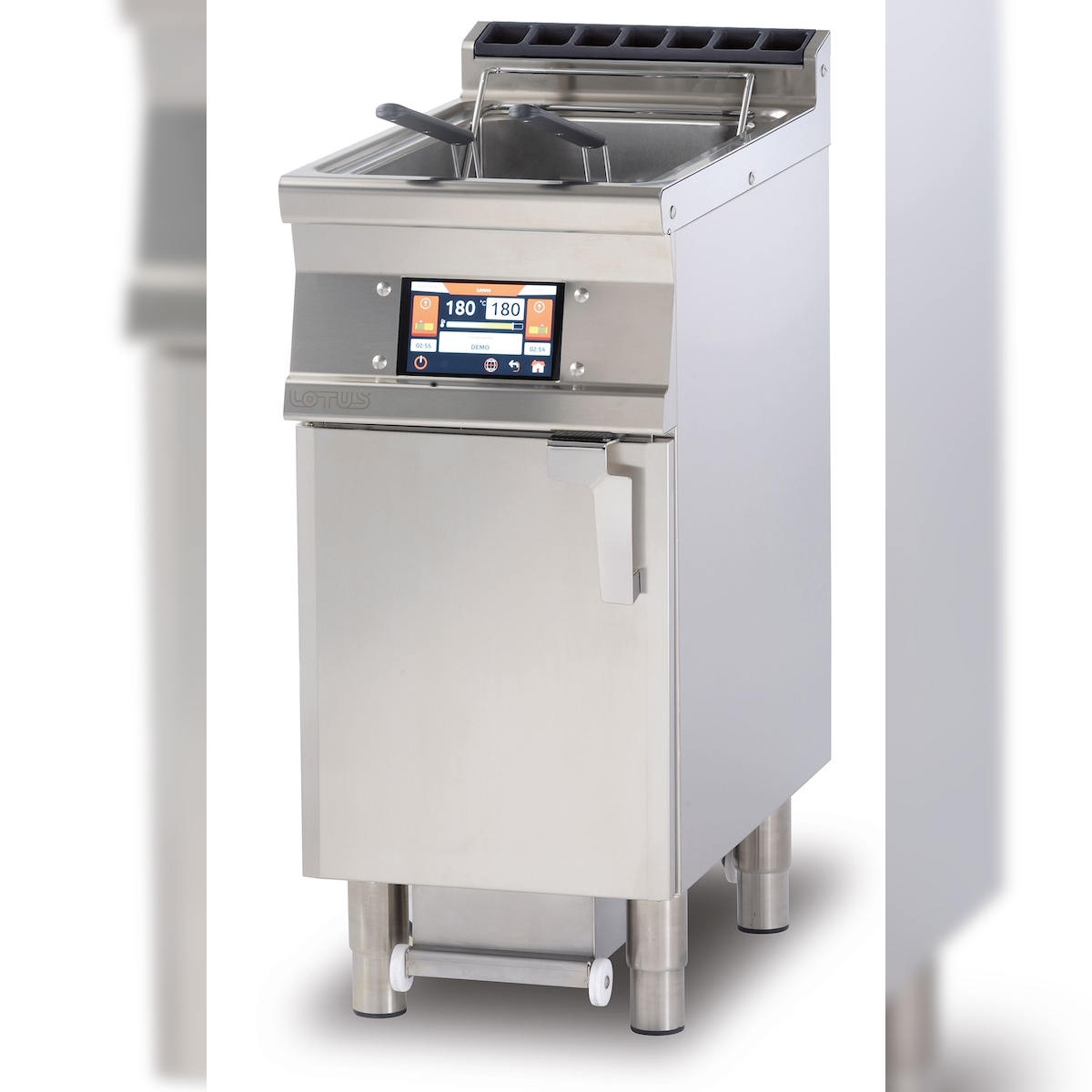 Digitale elektrische Friteuse 25 LT. Struktur aus rostfreiem Stahl. Abmessungen 40x90 h90 cm. Modell F25-94ETD Image