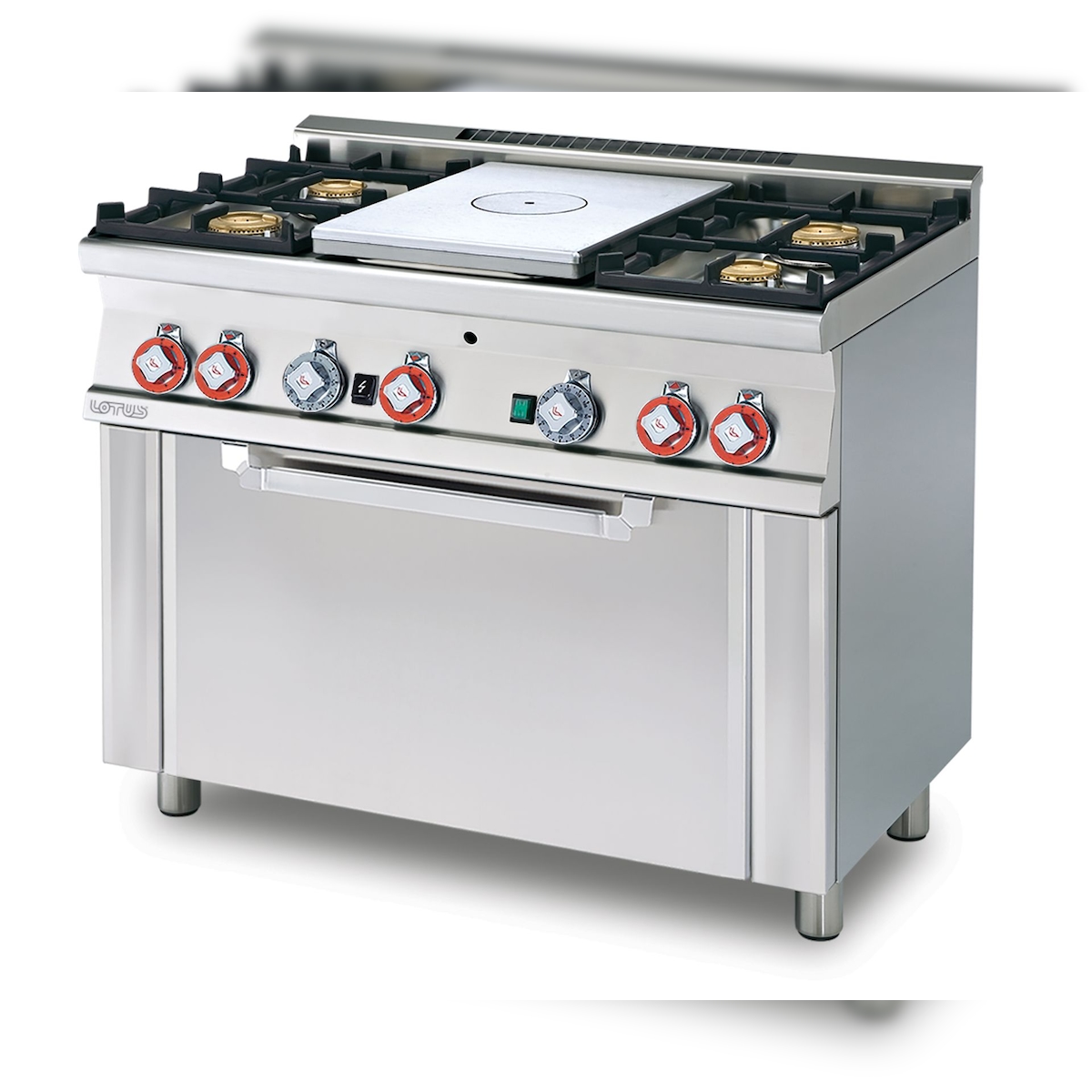 ALL PLATE Gas + 4 Brenner mit statischen Gas-Backofen und Grill. Abmessungen 100x60 h90 cm. Modell TPF4-610G Image