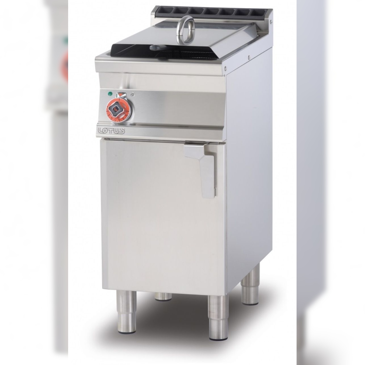Redcook Elektrische Friteuse 1 Becken 18 LT. Struktur aus rostfreiem Stahl. Abmessungen 40x70,5 h 90 cm. Modell F18-74ET Image