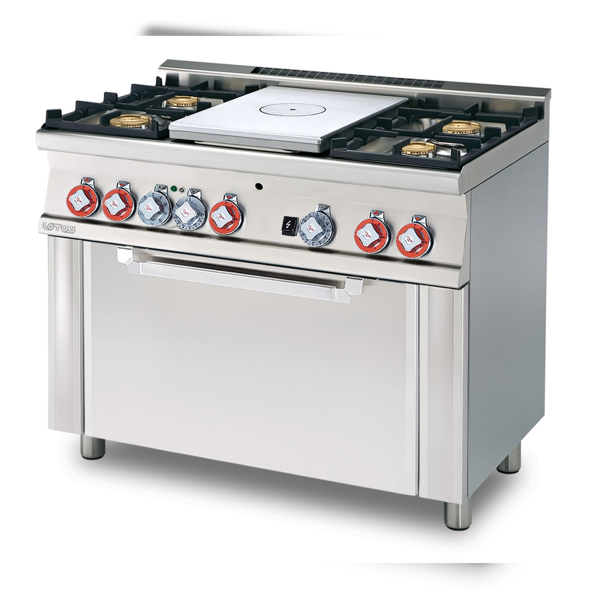 ALL PLATE Gas + 4 Brenner mit Elektro-Multifunktions-Backofen. Abmessungen 100x60 h90 cm. Modell TPFM4-610GEM Image