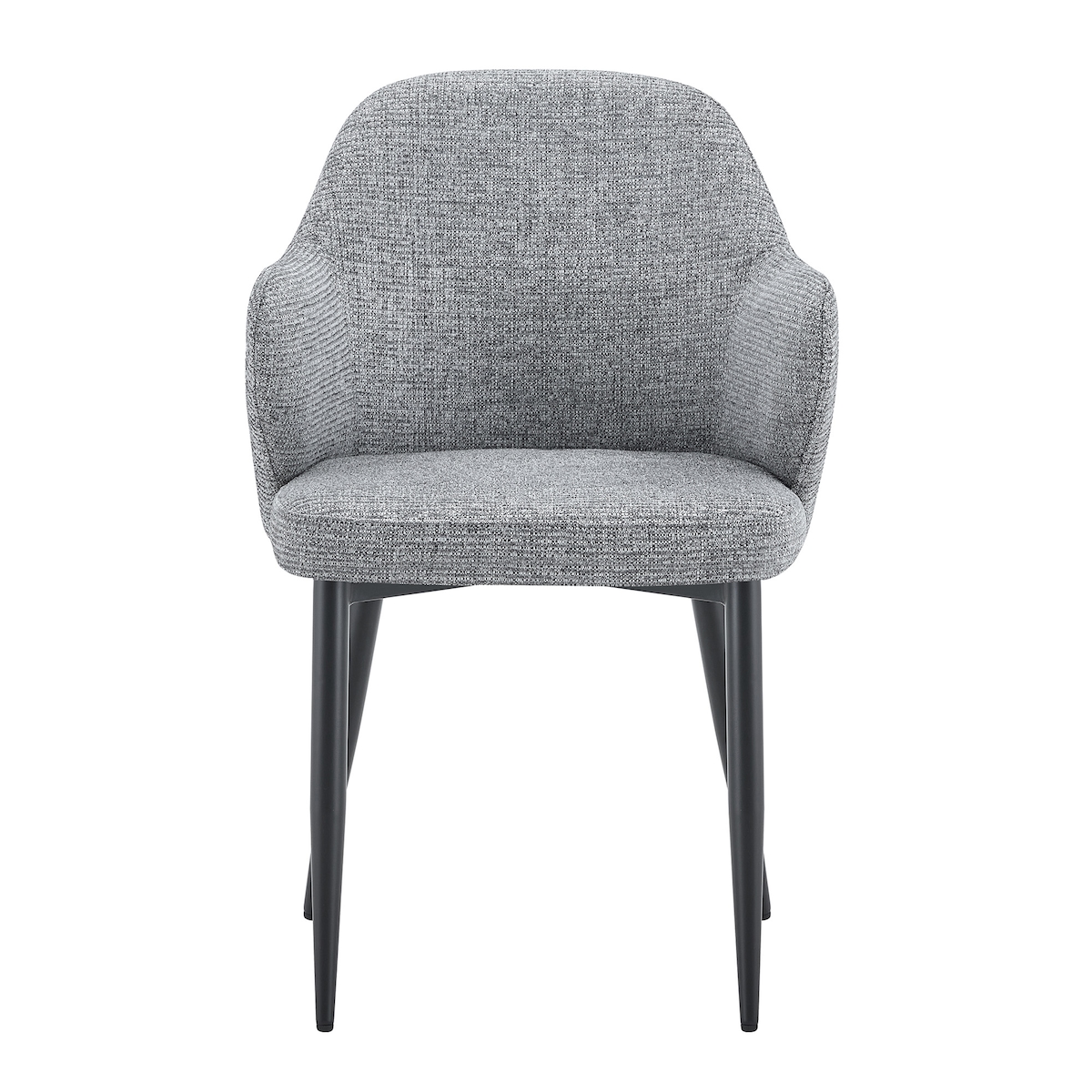 OKWISH Polsterstuhl Stoff Grau mit Metallbeinen Schwarz, 47x43x83 cm, umschließende Rückenlehne, 2er-Set Image