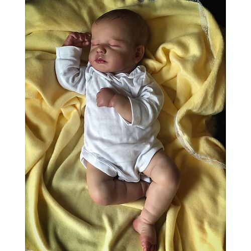 Lebensnahe Wiedergeborene Babypuppen - 20-Zoll Süß Real Life Realistische-Neugeborene Vollkörper Vinyl Babymädchen mit Zubehör Geschenkset für Kinder ab 3 Jahren Weihnachtsgeschenk