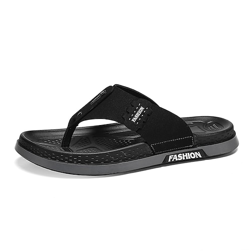 Herren Lässig PU Leder Atmungsaktiv Slipper Dunkelbraun Schwarz Sommer Image