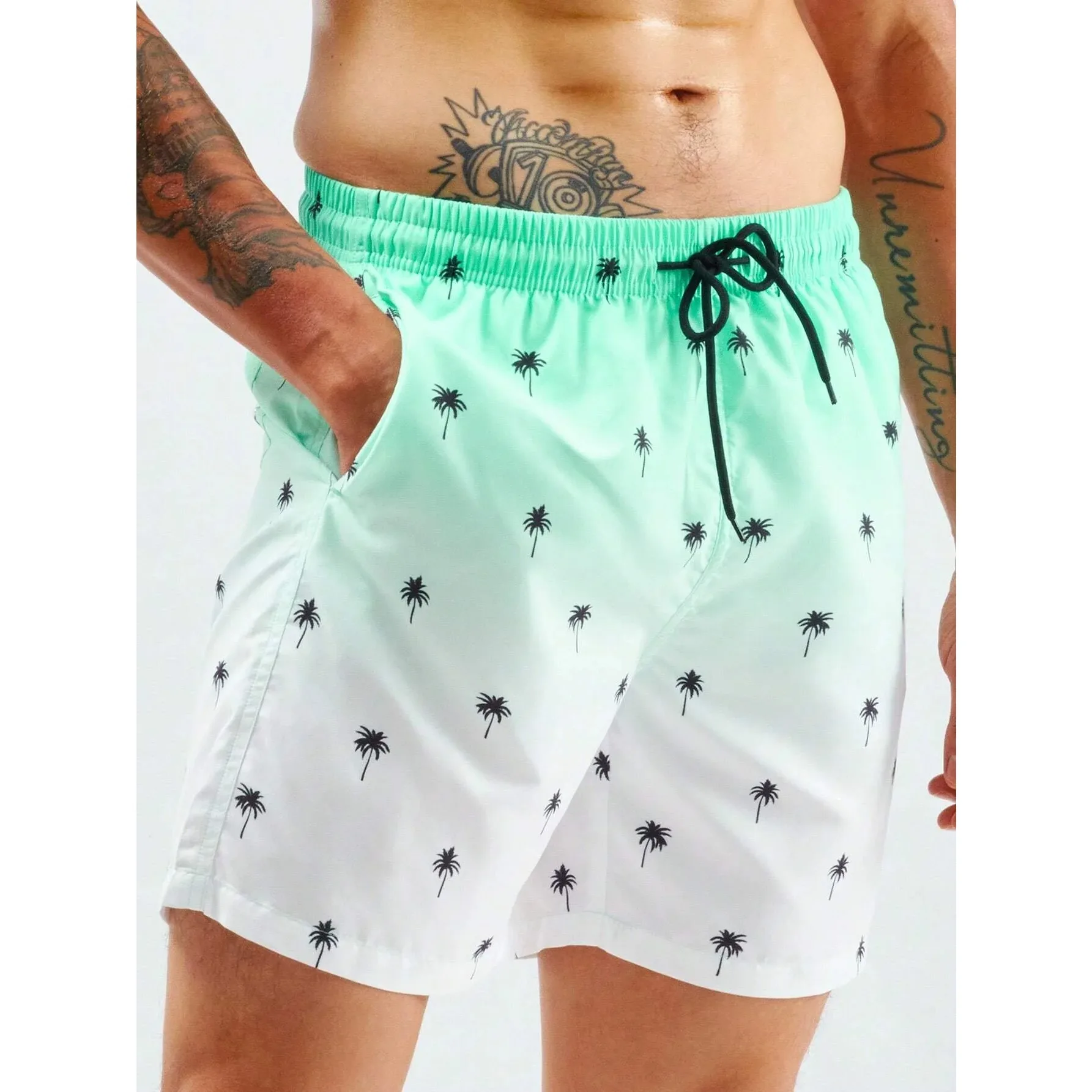 Sommer Herren Strandshorts Farbverlauf 3D-Druck Outdoor-Sport Schnelltrocknend Atmungsaktiv Elastischer Bund Sportshorts Badehose Image