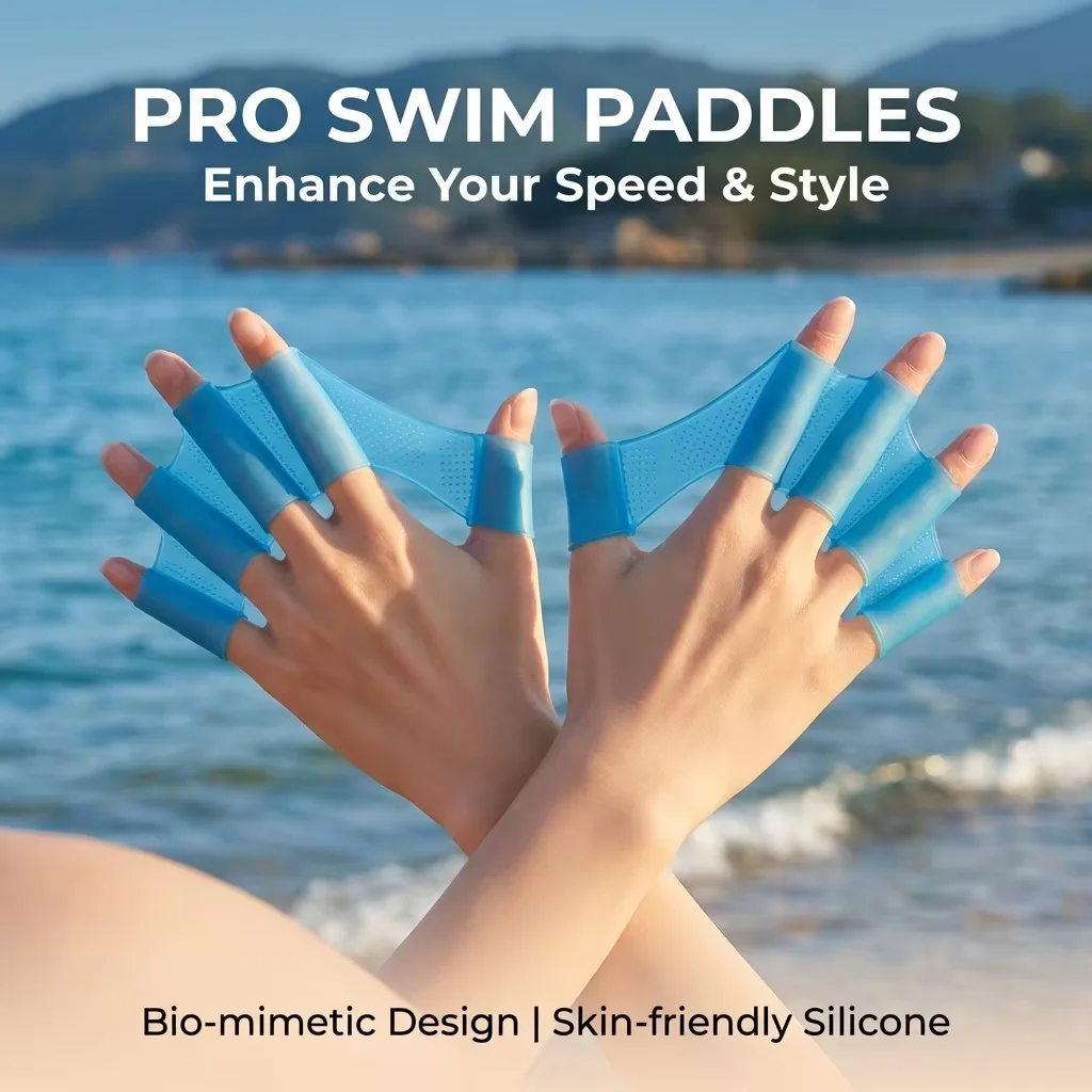 1 Paar Spaßige Silikon-Schwimmflossen Handflossen Paddel Pro Trainings-Schwimmausrüstung für Erwachsene Männer Frauen Kinder Pool Wassersport Geschenk Image