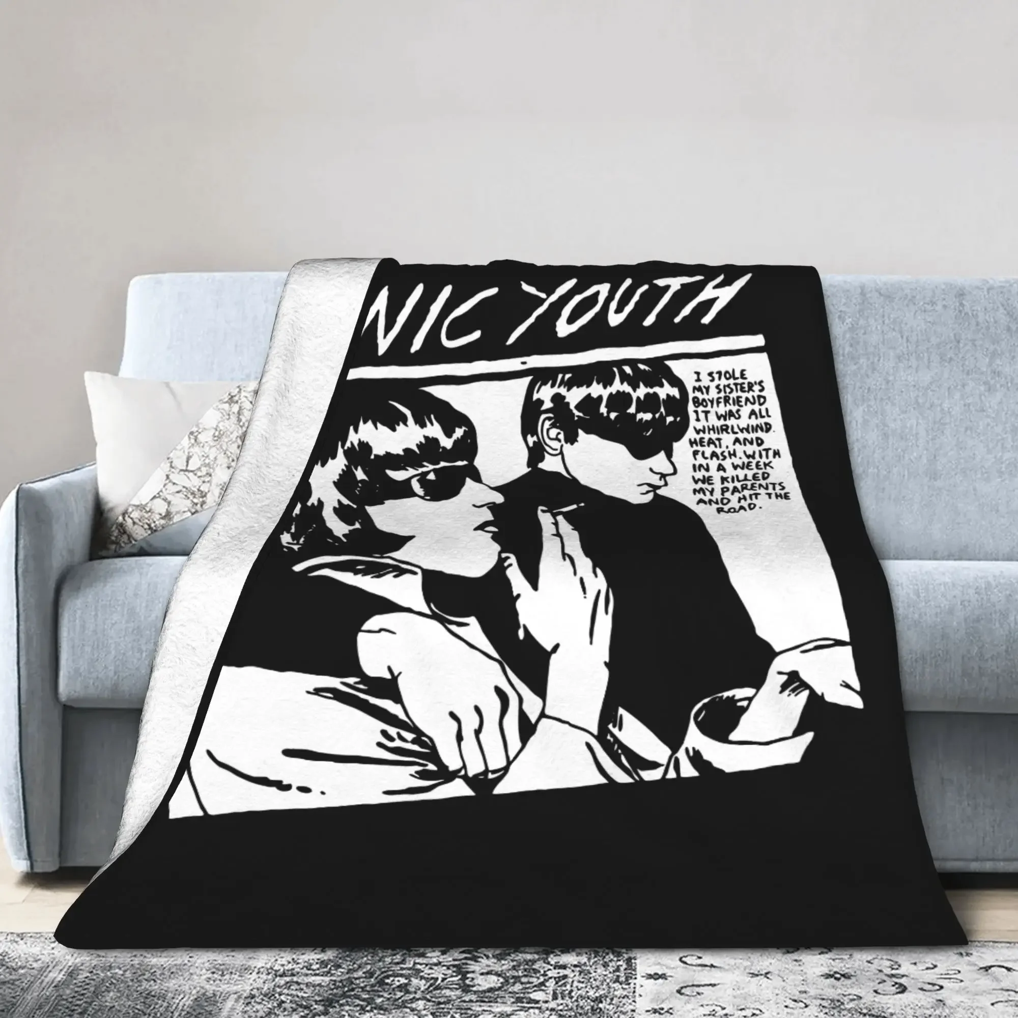 Heat and Youth Flash Sonic Youth Flanell Winter Musikband Super Warme Kuscheldecke für Bett und Reise Plüsch Dünne Steppdecke Image