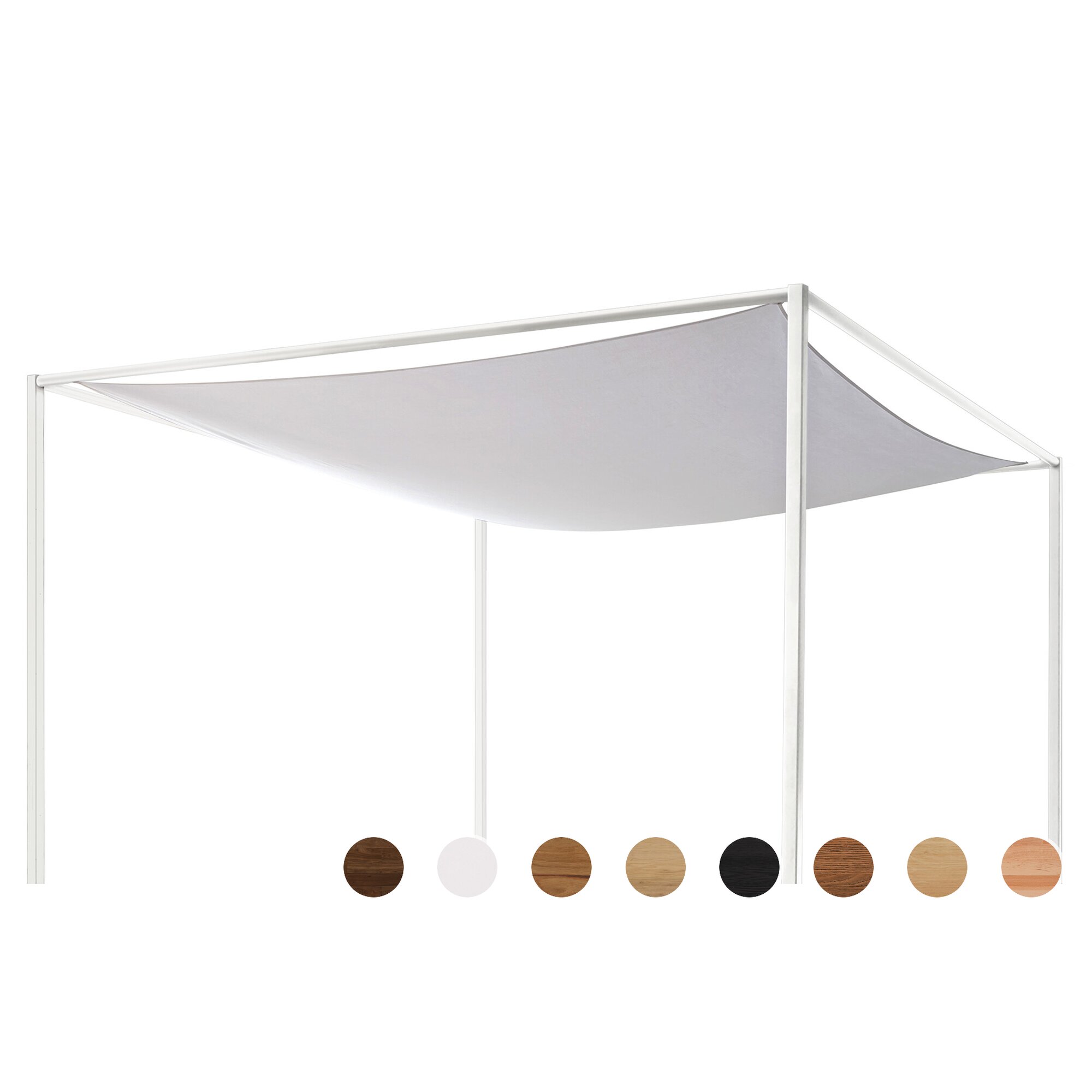 Hasena »Cielo-Ron« Fuss-Set Bettrahmen 180 cm / Weiss deckend, lackiert / Weiss / 210 cm