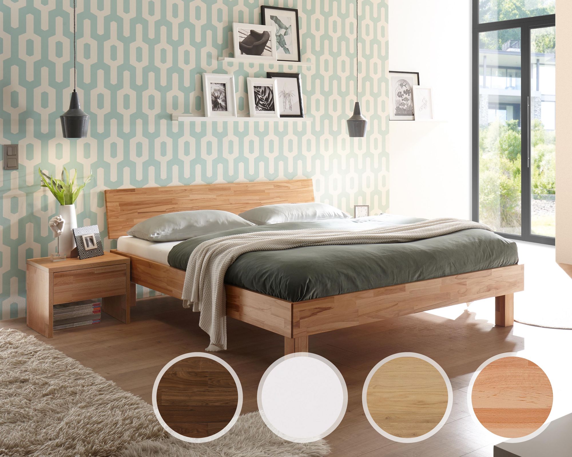 Hasena Pronto »Forti« Massivholzbett MDF weiss deckend, lackiert / 90x210 cm / 25 cm Image
