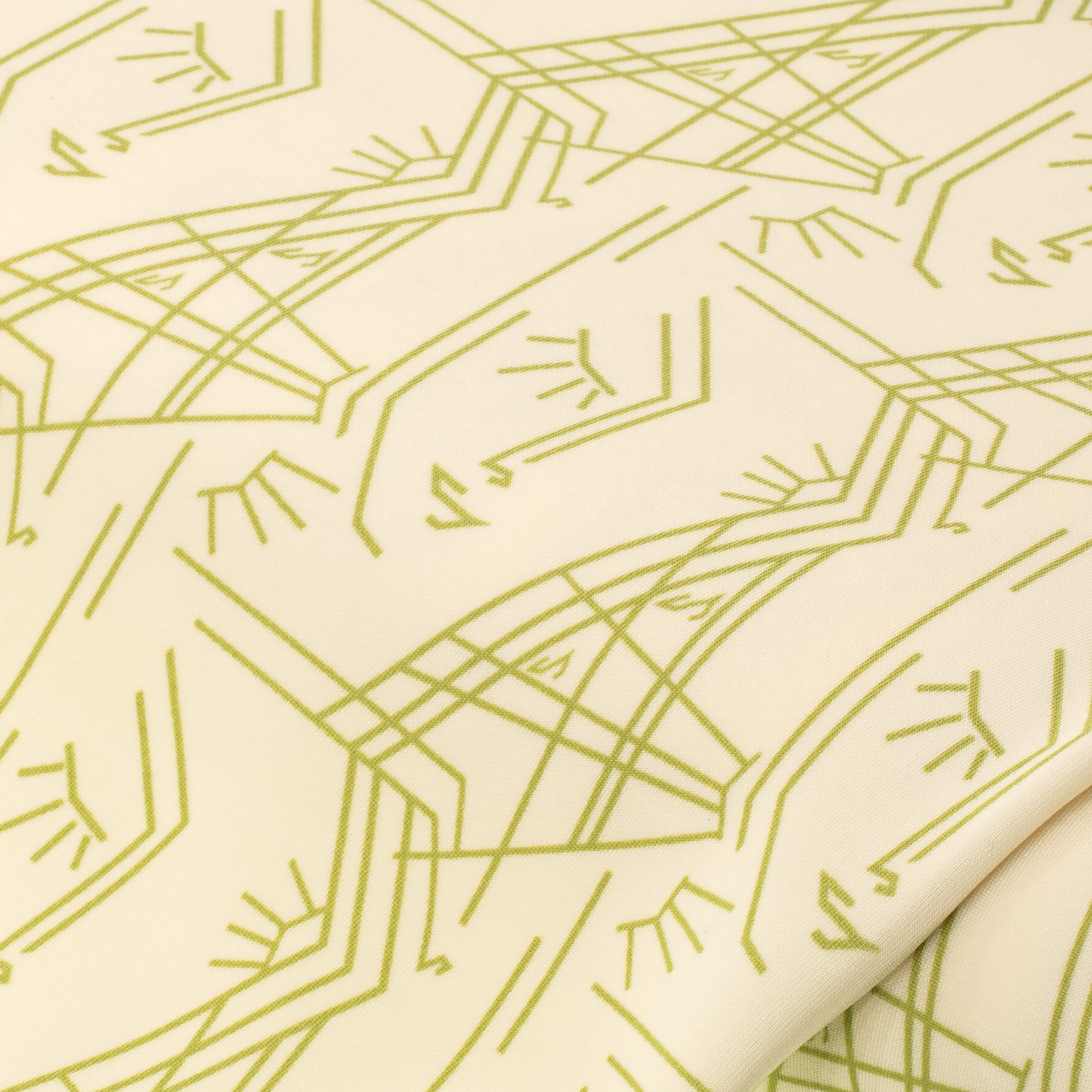 Scuba-Jersey Grafisch, creme/grün