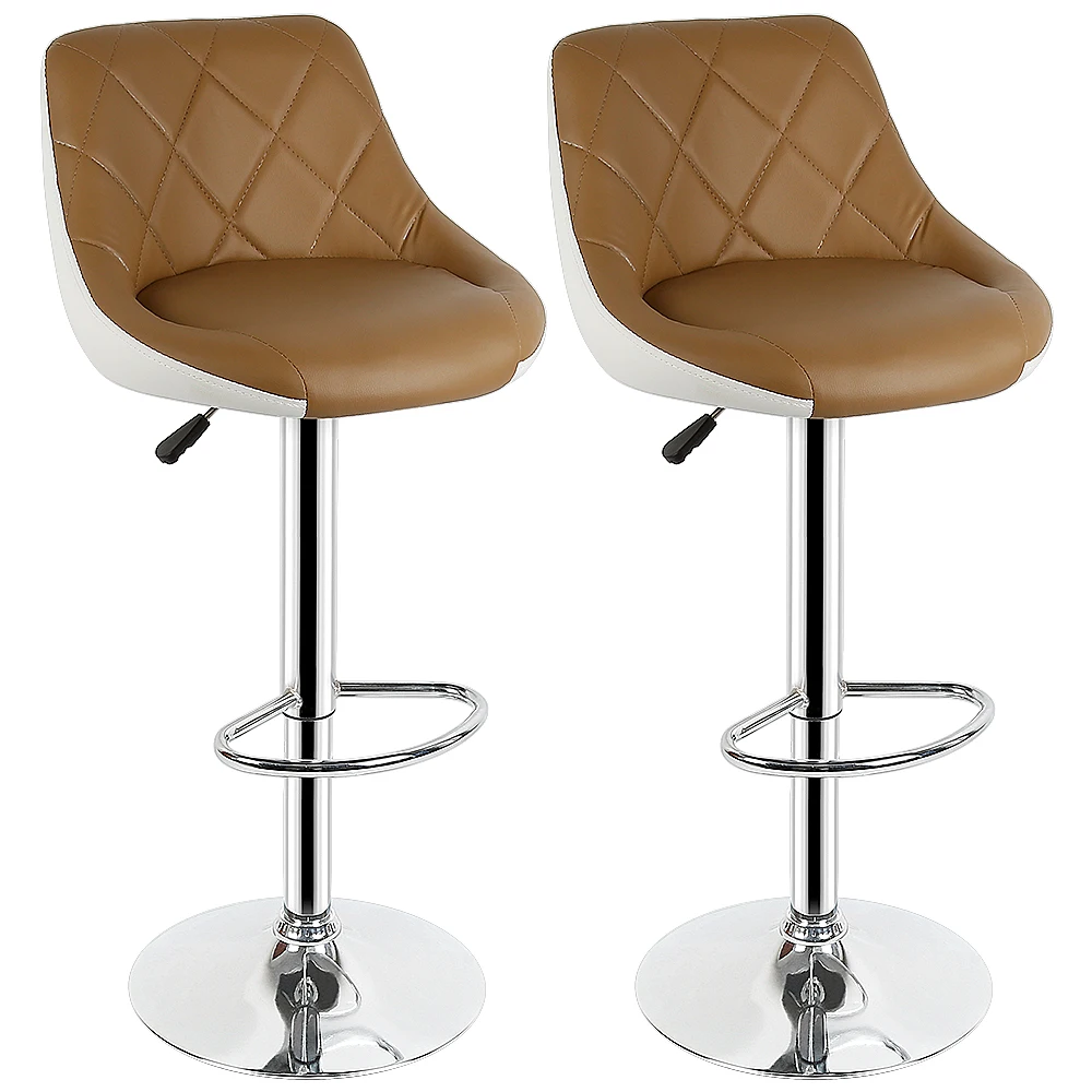 Zweiteiliges Barhocker/Küchenbank-Set - Barhocker aus PU-Leder - 360 ° Drehbar - Höhenverstellbar - 7 Farben